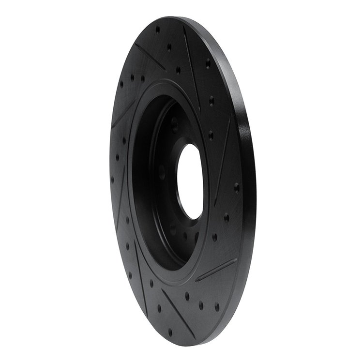 E-Line Drilled & Slotted Black Brake Rotor, 2006-2006 GM, Position: Rear Left