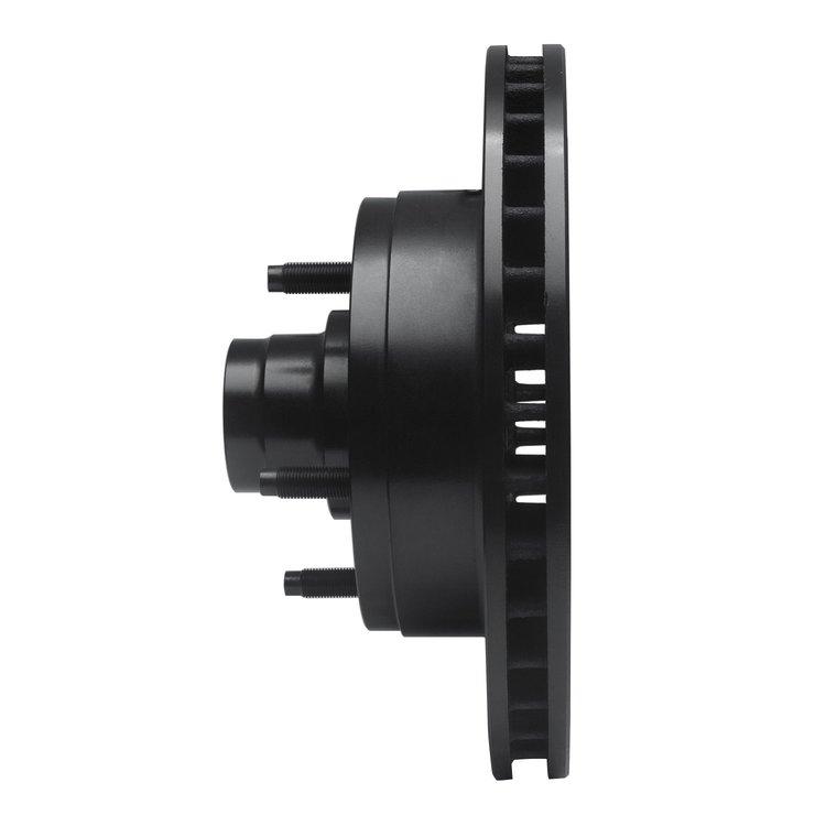 E-Line Drilled & Slotted Black Brake Rotor, 1973-1993 Ford/Lincoln/Mercury/Mazda, Position: Front Right