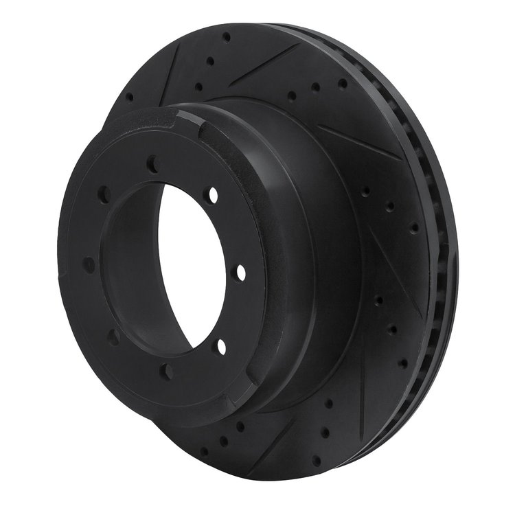E-Line Drilled & Slotted Black Brake Rotor, Fits Select Fits Multiple Makes/Models, Position: Front & Rear Left