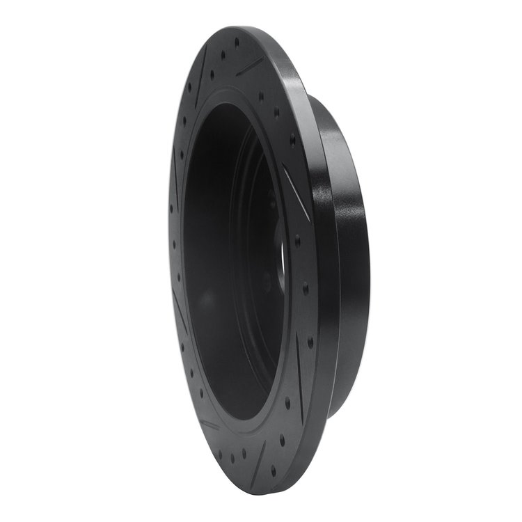 E-Line Drilled & Slotted Black Brake Rotor, 2003-2011 Ford/Lincoln/Mercury/Mazda, Position: Rear Right
