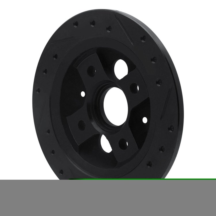 E-Line Drilled & Slotted Black Brake Rotor, 1986-1989 Acura/Honda, Position: Rear Left