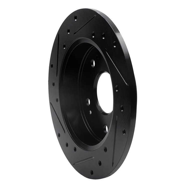 E-Line Drilled & Slotted Black Brake Rotor, 1997-2015 Acura/Honda, Position: Rear Right