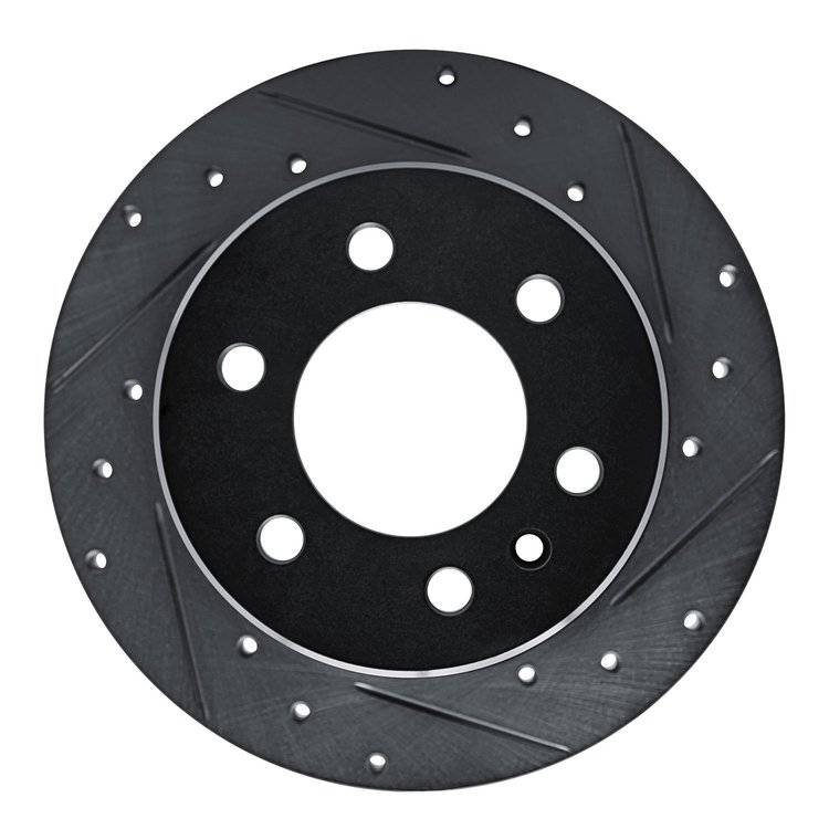 E-Line Drilled & Slotted Black Brake Rotor, Fits Select Fits Multiple Makes/Models, Position: Rear Right