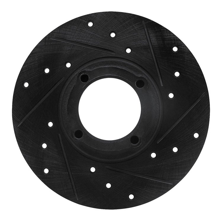 E-Line Drilled & Slotted Black Brake Rotor, 1963-1979 Fits Multiple Makes/Models, Position: Front Right