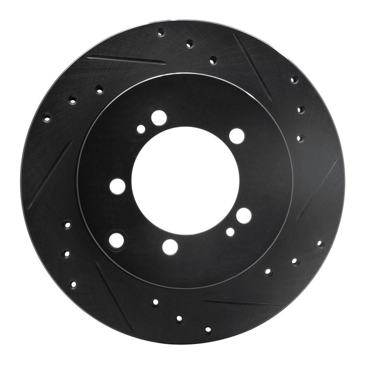 E-Line Drilled & Slotted Black Brake Rotor, 1994-1995 Fits Multiple Makes/Models, Position: Rear Right