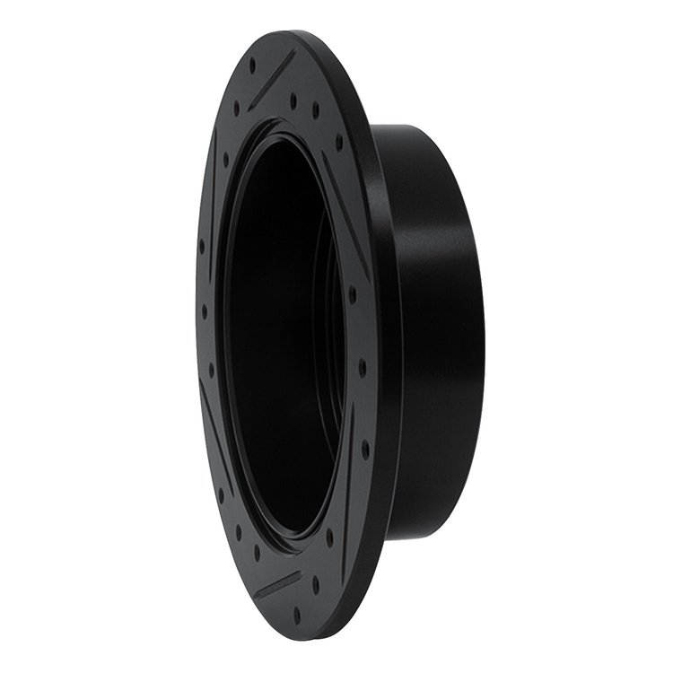 E-Line Drilled & Slotted Black Brake Rotor, 2004-2012 Mitsubishi, Position: Rear Right