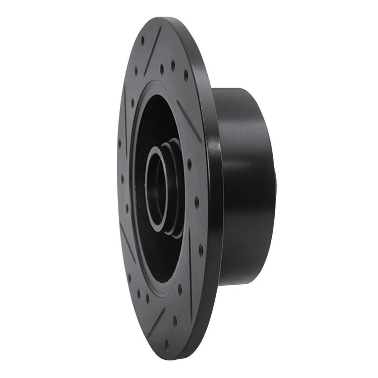 E-Line Drilled & Slotted Black Brake Rotor, 1996-2008 Audi/Porsche/Volkswagen, Position: Rear Right