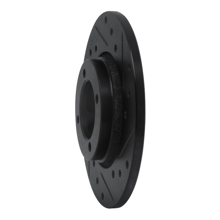 E-Line Drilled & Slotted Black Brake Rotor, 1975-1979 Lexus/Toyota/Scion, Position: Front Right