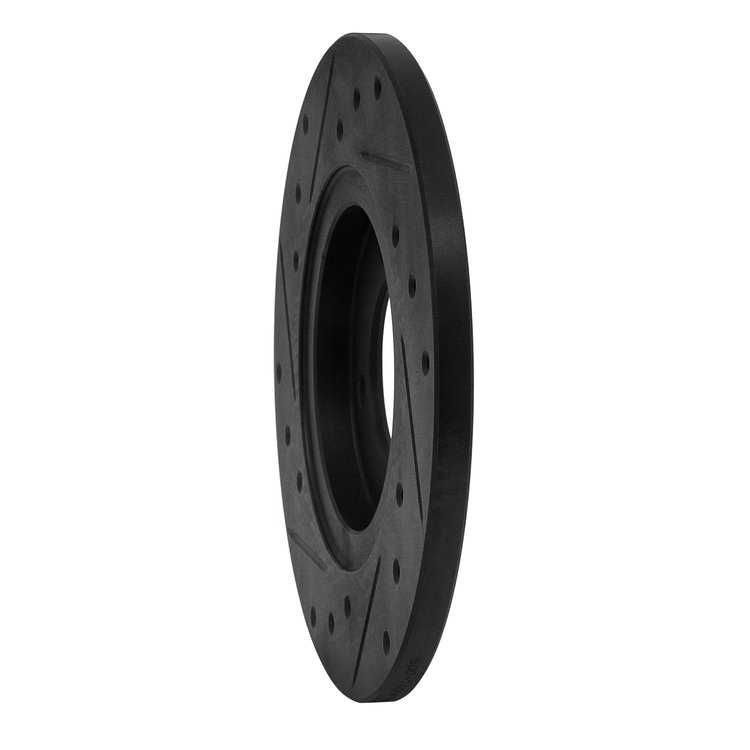 E-Line Drilled & Slotted Black Brake Rotor, 1980-1983 Lexus/Toyota/Scion, Position: Front Right