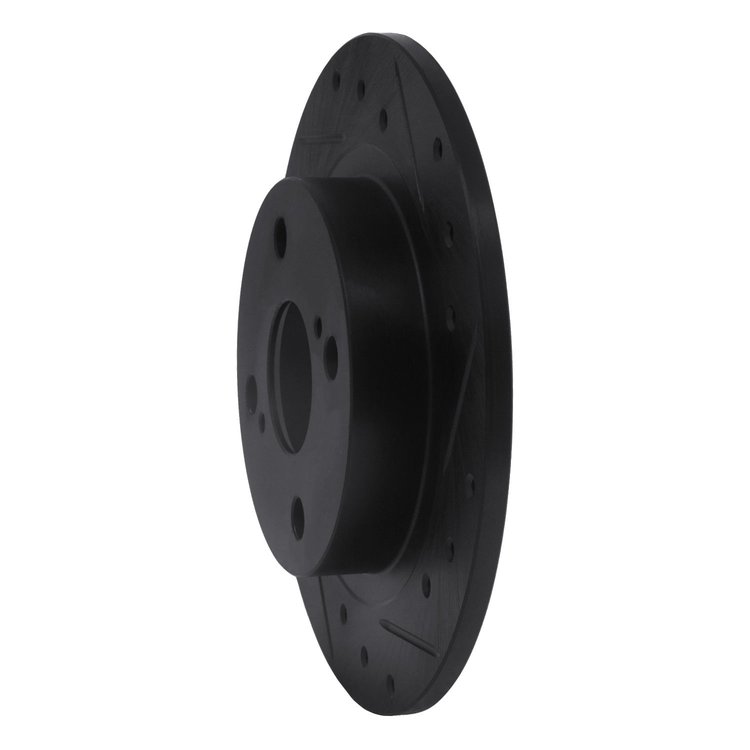 E-Line Drilled & Slotted Black Brake Rotor, 1987-1992 Fits Multiple Makes/Models, Position: Rear Right