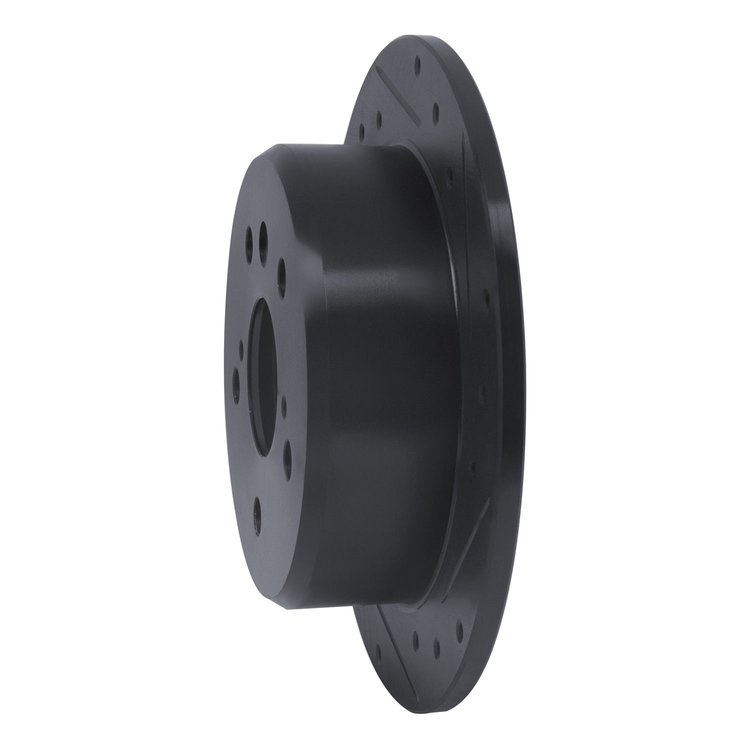 E-Line Drilled & Slotted Black Brake Rotor, 1992-2003 Lexus/Toyota/Scion, Position: Rear Right