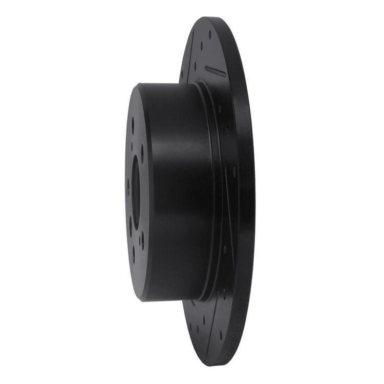 E-Line Drilled & Slotted Black Brake Rotor, 2000-2004 Lexus/Toyota/Scion, Position: Rear Left