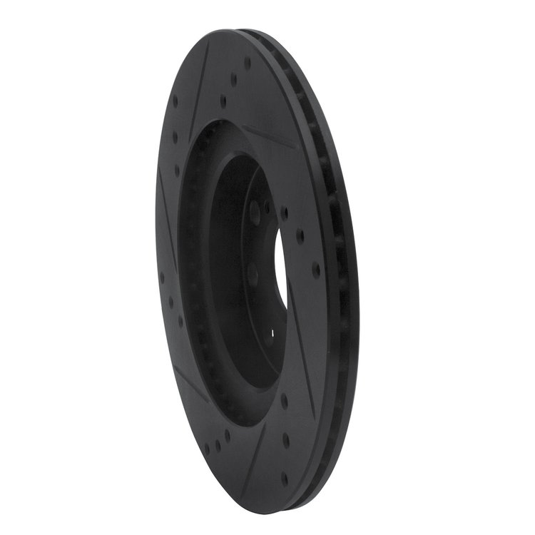 E-Line Drilled & Slotted Black Brake Rotor, 2000-2005 Lexus/Toyota/Scion, Position: Rear Right