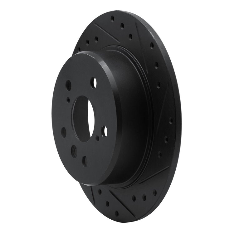 E-Line Drilled & Slotted Black Brake Rotor, 1999-2003 Lexus/Toyota/Scion, Position: Rear Right