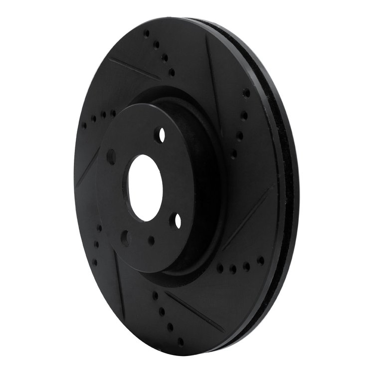 E-Line Drilled & Slotted Black Brake Rotor, Fits Select Fits Multiple Makes/Models, Position: Front Right