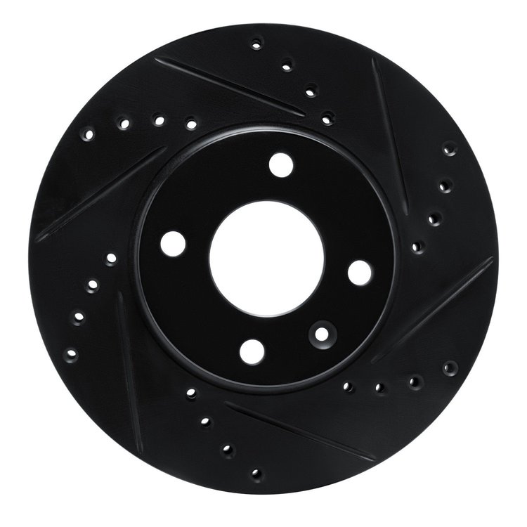 E-Line Drilled & Slotted Black Brake Rotor, 2012-2016 GM, Position: Front Right