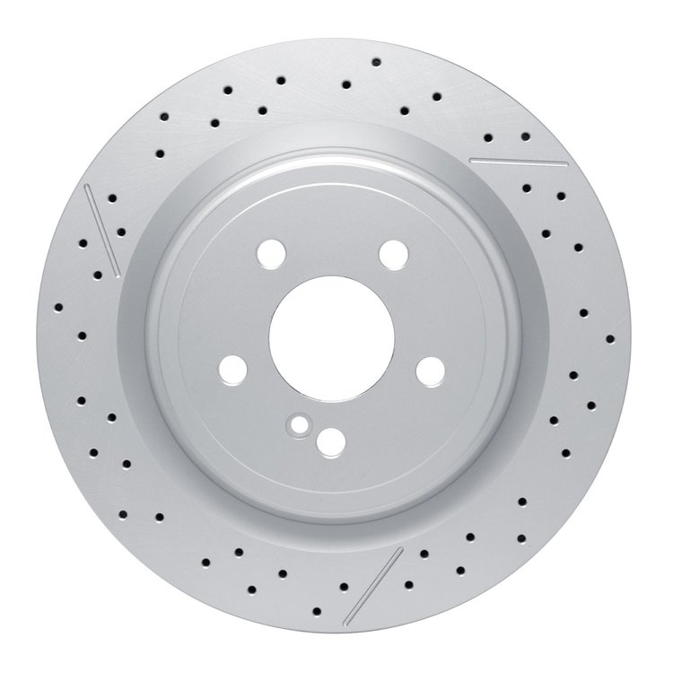 E-Line Drilled & Slotted Brake Rotor, 2012-2020 Mercedes-Benz, Position: Rear