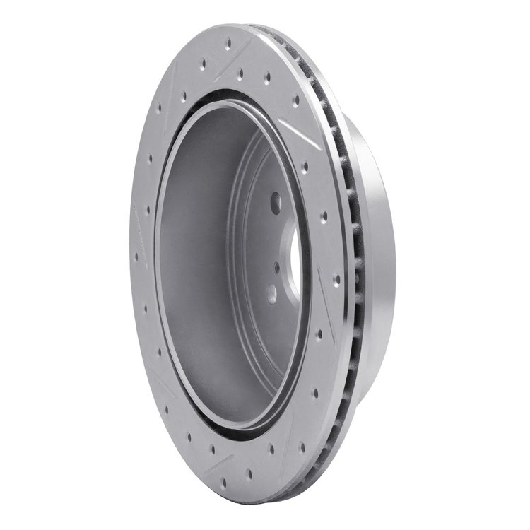 E-Line Drilled & Slotted Silver Brake Rotor, Fits Select Fits Multiple Makes/Models, Position: Rear Right