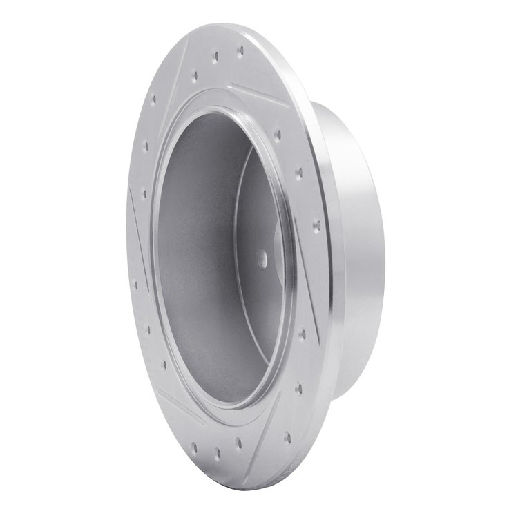 E-Line Drilled & Slotted Silver Brake Rotor, Fits Select Subaru, Position: Rear Right