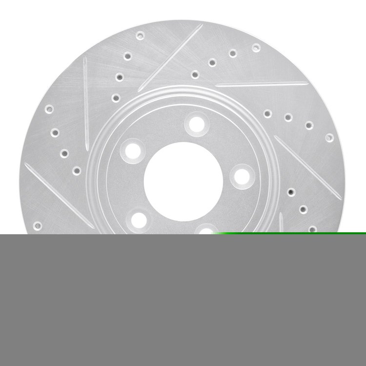 E-Line Drilled & Slotted Silver Brake Rotor, 2006-2008 Jaguar, Position: Front Left