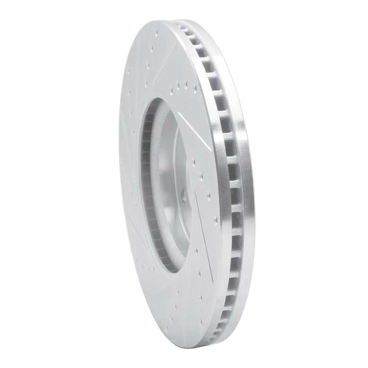 E-Line Drilled & Slotted Silver Brake Rotor, 2006-2008 Jaguar, Position: Front Right