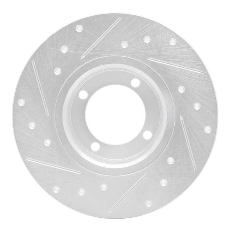 E-Line Drilled & Slotted Silver Brake Rotor, 1967-1974 Opel, Position: Front Right