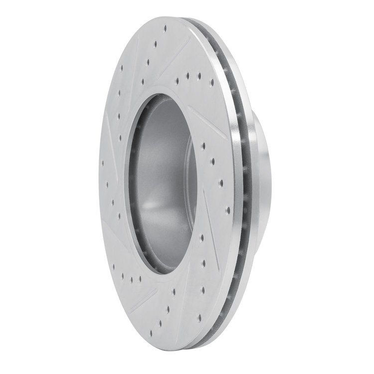 E-Line Drilled & Slotted Silver Brake Rotor, 2006-2013 BMW, Position: Front Right