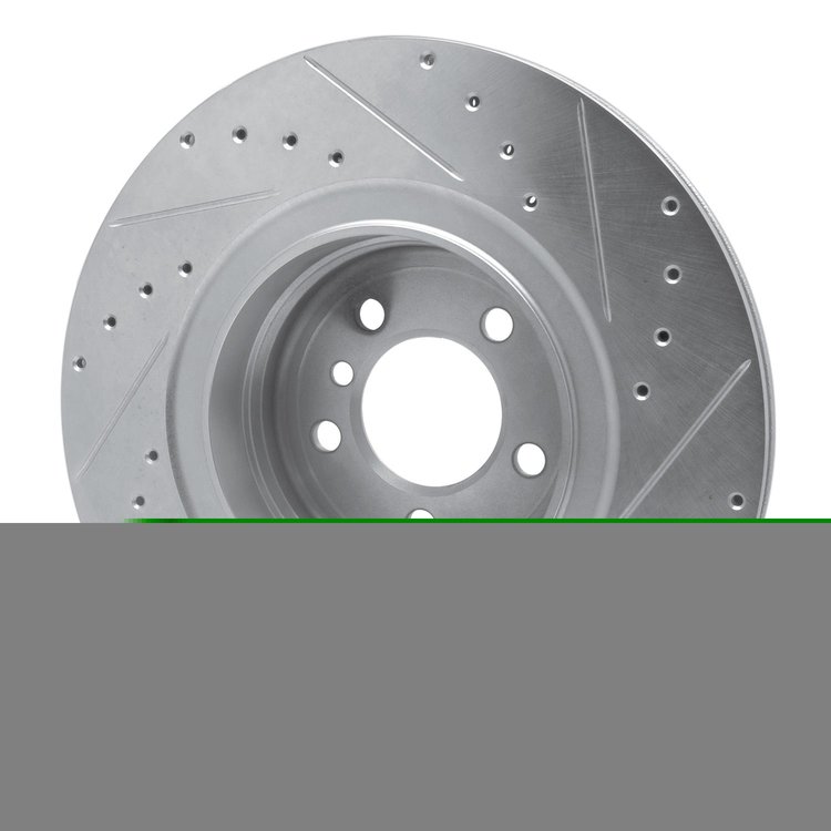 E-Line Drilled & Slotted Silver Brake Rotor, 2007-2008 BMW, Position: Rear Left