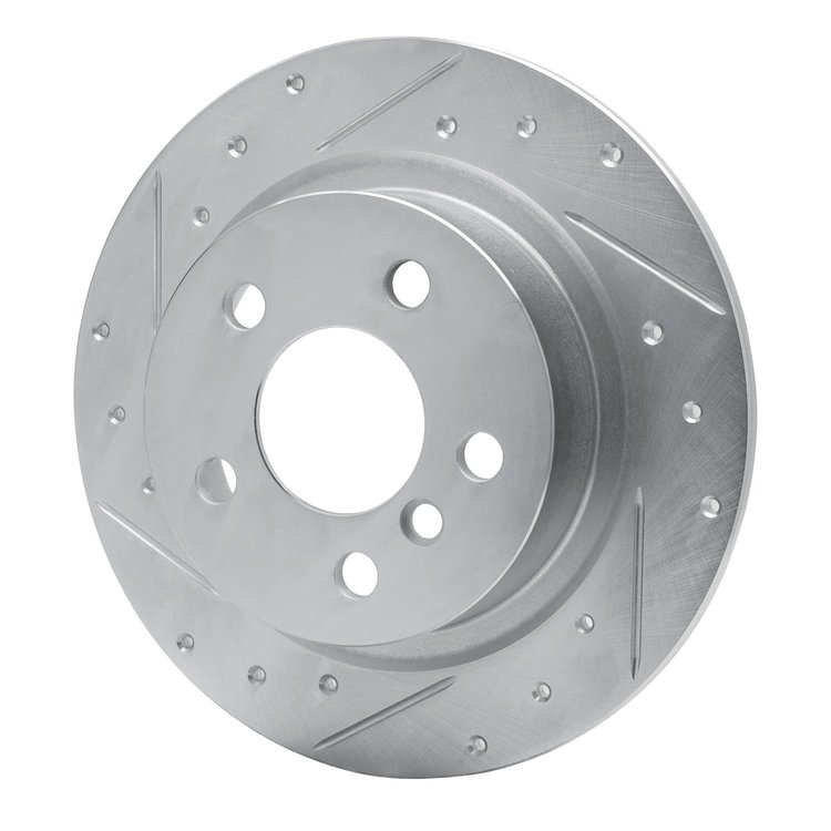 E-Line Drilled & Slotted Silver Brake Rotor, Fits Select Fits Multiple Makes/Models, Position: Rear Left