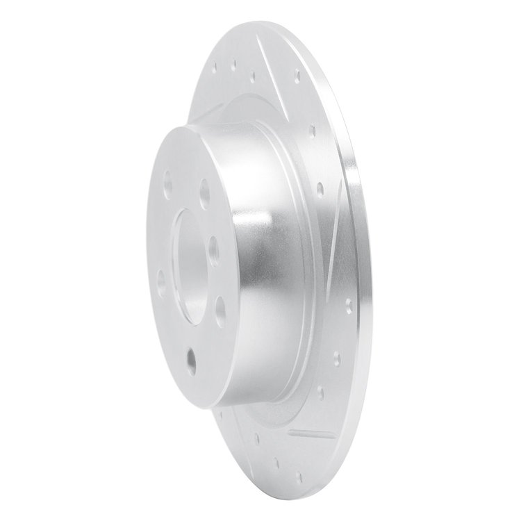E-Line Drilled & Slotted Silver Brake Rotor, Fits Select Fits Multiple Makes/Models, Position: Rear Right