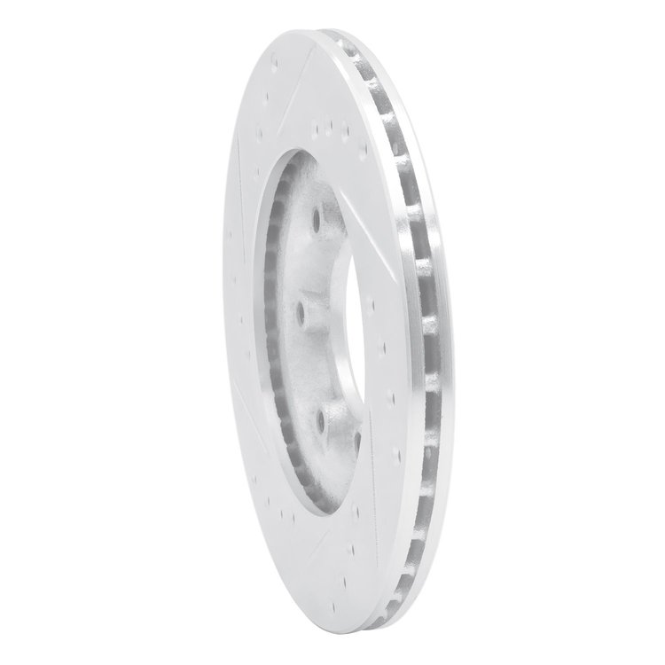 E-Line Drilled & Slotted Silver Brake Rotor, 1984-1987 GM, Position: Front Right