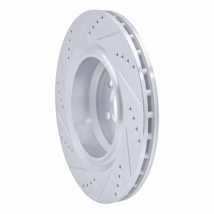 E-Line Drilled & Slotted Silver Brake Rotor, Fits Select Mopar, Position: Rear Right