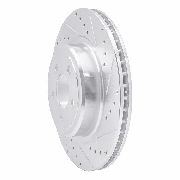 E-Line Drilled & Slotted Silver Brake Rotor, Fits Select Mopar, Position: Rear Right