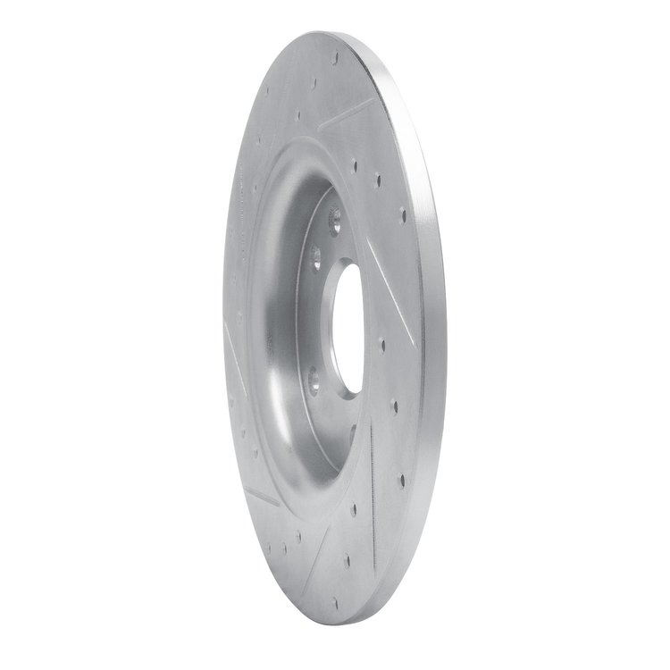E-Line Drilled & Slotted Silver Brake Rotor, Fits Select Mopar, Position: Rear Right