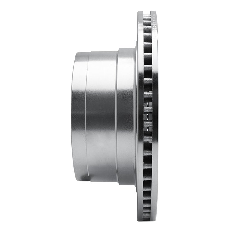 E-Line Drilled & Slotted Silver Brake Rotor, 2003-2008 Mopar, Position: Rear Left