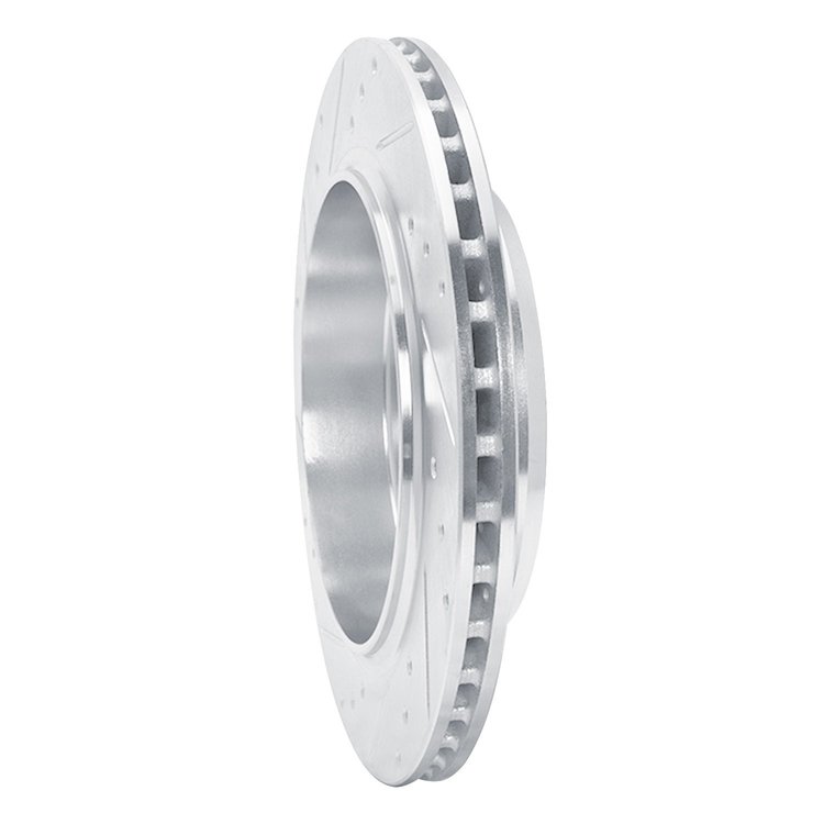 E-Line Drilled & Slotted Silver Brake Rotor, Fits Select Mopar, Position: Rear Right