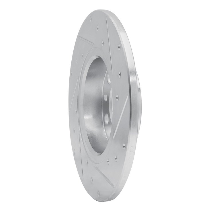 E-Line Drilled & Slotted Silver Brake Rotor, Fits Select Mopar, Position: Rear Left