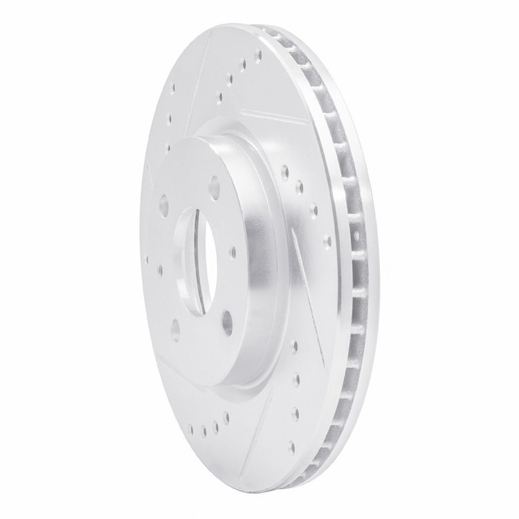 E-Line Drilled & Slotted Silver Brake Rotor, 1979-1987 Fits Multiple Makes/Models, Position: Front Left