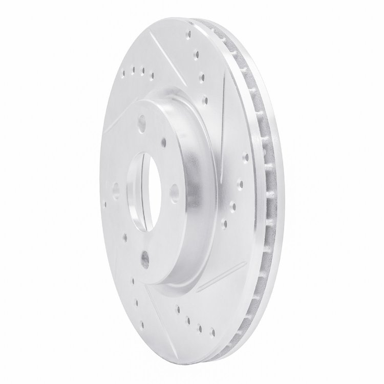 E-Line Drilled & Slotted Silver Brake Rotor, 1979-1987 Fits Multiple Makes/Models, Position: Front Right