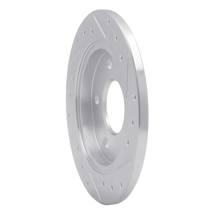 E-Line Drilled & Slotted Silver Brake Rotor, 1988-1994 GM, Position: Rear Left