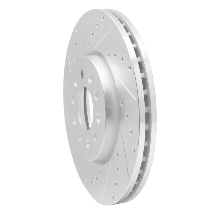 E-Line Drilled & Slotted Silver Brake Rotor, 2016-2020 GM, Position: Front Left