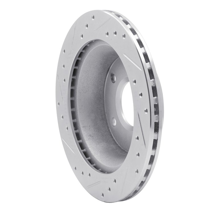 E-Line Drilled & Slotted Silver Brake Rotor, 1984-1987 GM, Position: Front Right