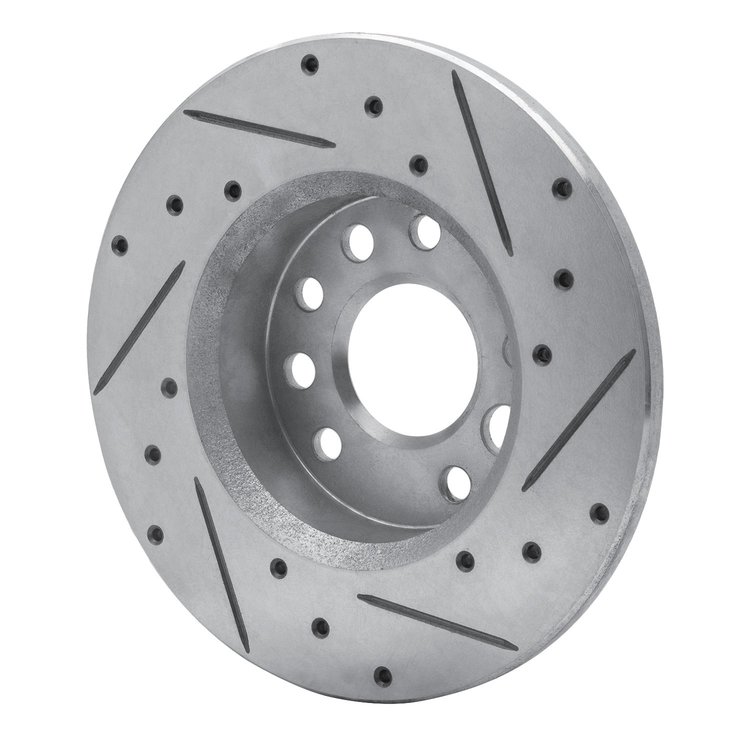 E-Line Drilled & Slotted Silver Brake Rotor, 1982-1982 GM, Position: Front Left