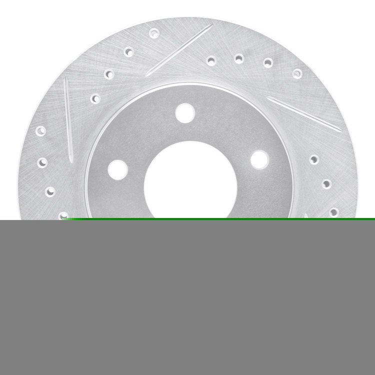 E-Line Drilled & Slotted Silver Brake Rotor, 1988-1996 GM, Position: Front Left