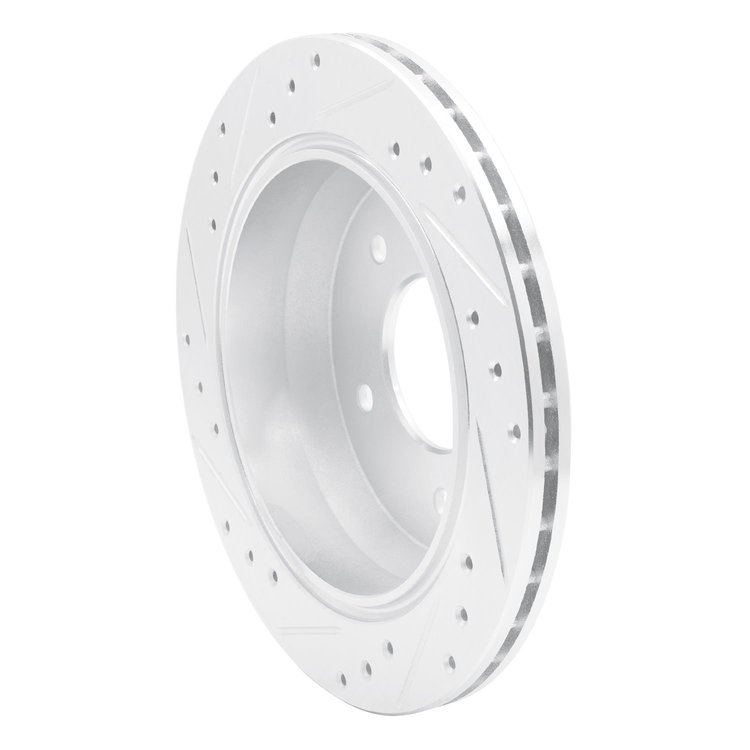 E-Line Drilled & Slotted Silver Brake Rotor, 1994-1996 GM, Position: Rear Right
