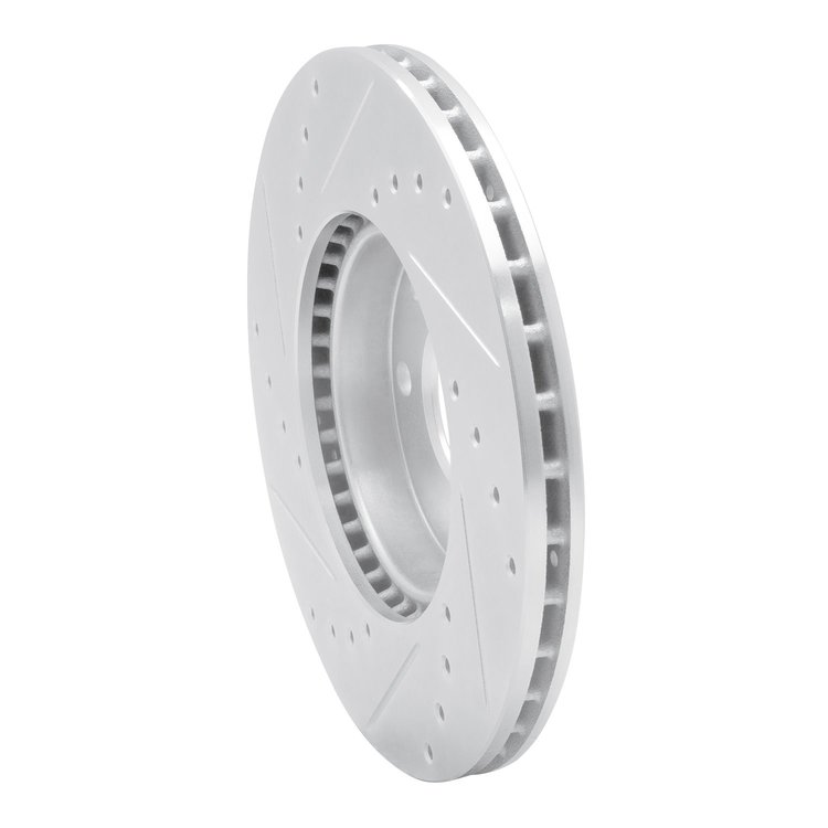 E-Line Drilled & Slotted Silver Brake Rotor, Fits Select GM, Position: Front Right