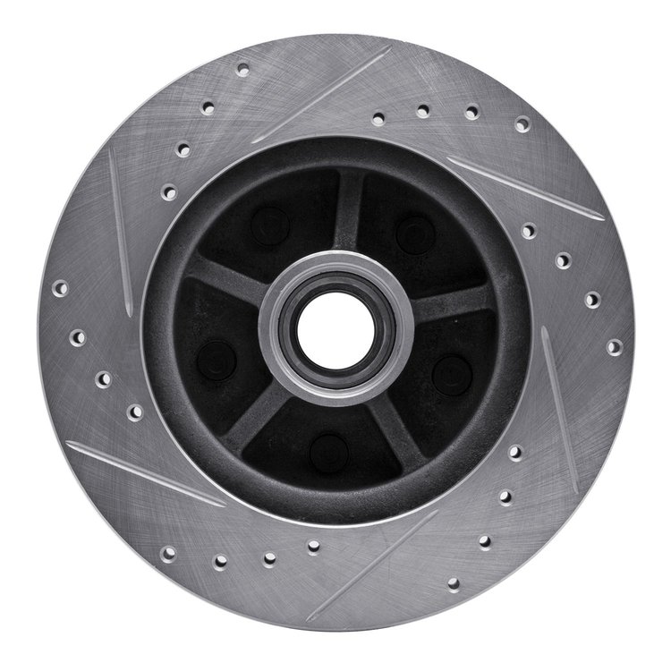 E-Line Drilled & Slotted Silver Brake Rotor, 1988-1991 GM, Position: Front Right