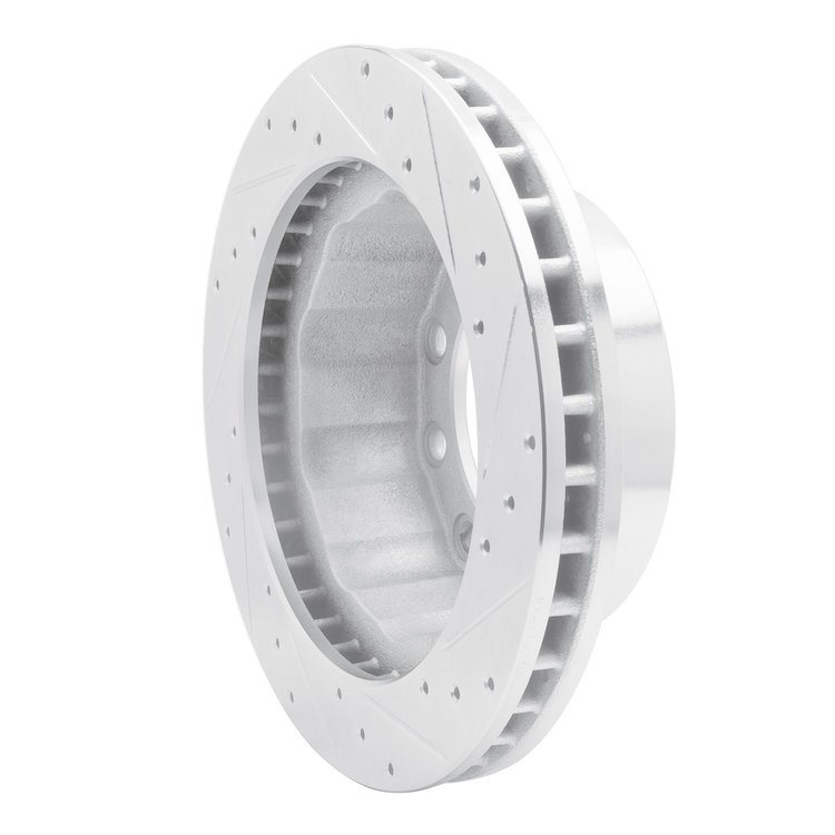 E-Line Drilled & Slotted Silver Brake Rotor, 1976-2005 GM, Position: Front & Rear Left