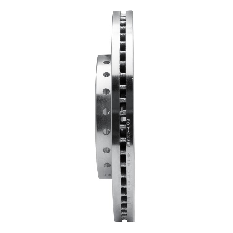 E-Line Drilled & Slotted Silver Brake Rotor, 2009-2020 GM, Position: Front Left