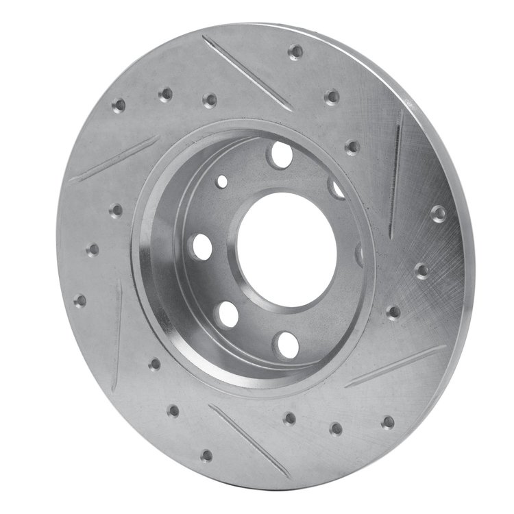 E-Line Drilled & Slotted Silver Brake Rotor, 1988-1989 GM, Position: Front Left